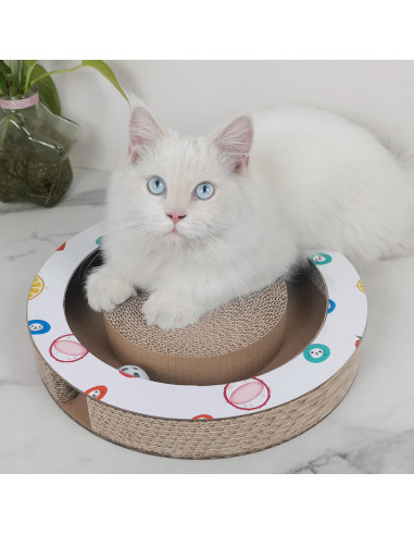 anipro Драскалка за котки, малък кръг бяла, 33х33х4.5 см