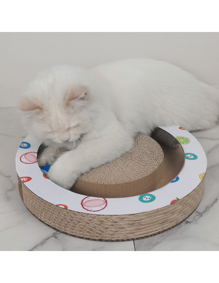 anipro Драскалка за котки, малък кръг бяла, 33х33х4.5 см