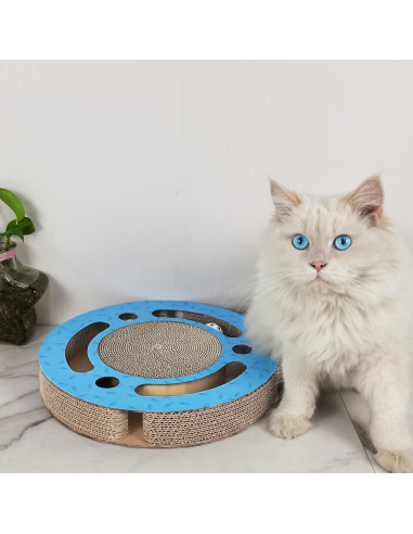 anipro Драскалка за котки, малък кръг син, 33х33х4.5 см