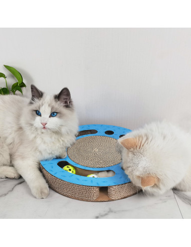 anipro Драскалка за котки, малък кръг син, 33х33х4.5 см