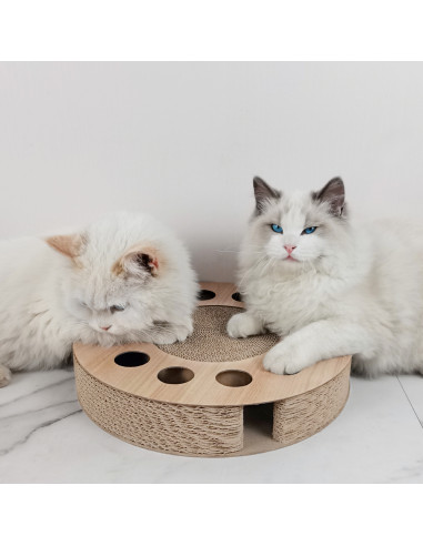 anipro Драскалка малък кръг дървен, 33х33х4.5 см