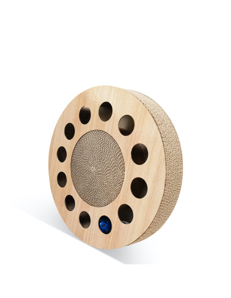 anipro Драскалка малък кръг дървен, 33х33х4.5 см