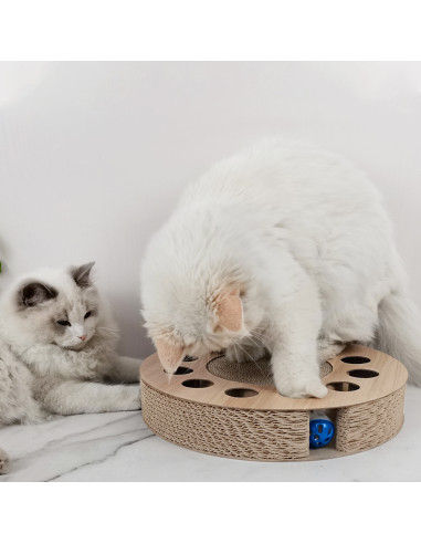 anipro Драскалка малък кръг дървен, 33х33х4.5 см