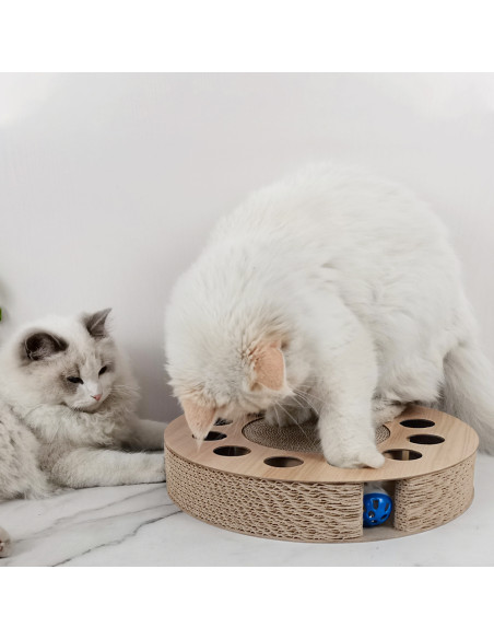 anipro Драскалка малък кръг дървен, 33х33х4.5 см