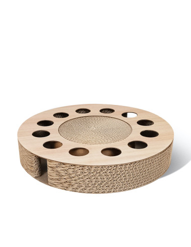 anipro Драскалка малък кръг дървен, 33х33х4.5 см