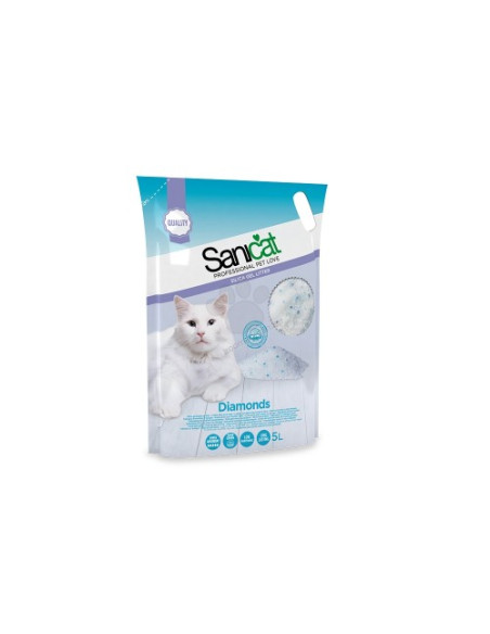 Sanicat Diamonds Natural - силиконова котешка тоалетна, 5 литра /2.4 кг/