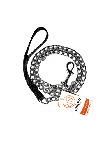 anipro повод синджир Standard quality 4.0мм/100см с дръжка черна лента