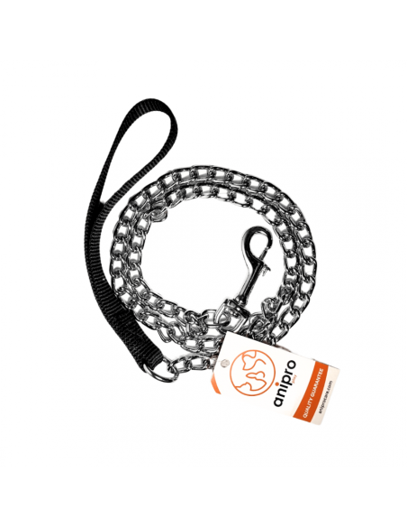 anipro повод синджир Standard quality 4.0мм/100см с дръжка черна лента