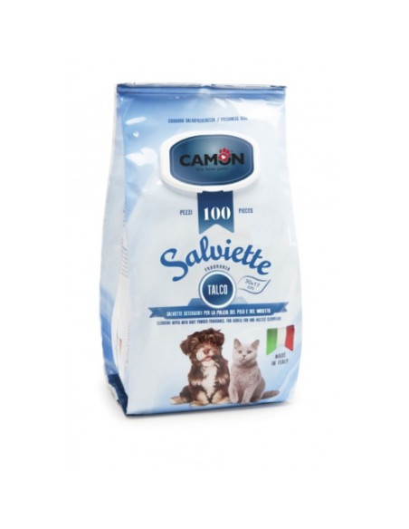 Camon Salviette - мокри кърпички за почистване с талк 100 броя