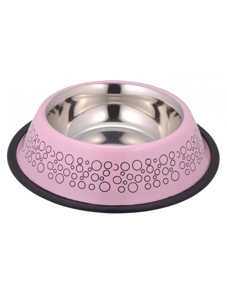 anipro Bubbles No Slip метална купа розова 19 см, 0.4 л