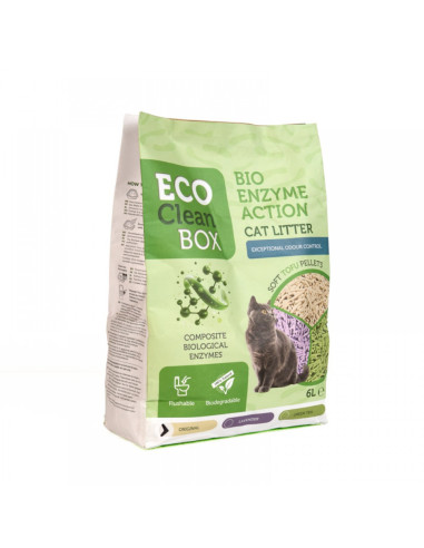 Eco Clean Box Тофу котешка тоалетна с био ензими НАТУРАЛ, 2.5кг / 6л