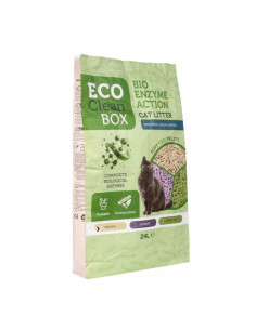 Eco Clean Box Тофу котешка тоалетна с био ензими НАТУРАЛ, 10кг / 24л