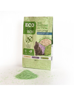 Eco Clean Box Тофу котешка тоалетна с био ензими ЗЕЛЕН ЧАЙ, 10кг / 24л 2