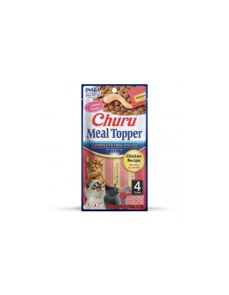 Кремообразен топер за суха храна за котки Inaba Cat Meal Topper Chicken Recipe с Пилешко месо 4×14гр.