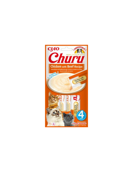 Кремообразно лакомство за капризни котки Churu Cat Treats Tuna with Cheese Recipe мус от риба тон и сирене 4×14гр.