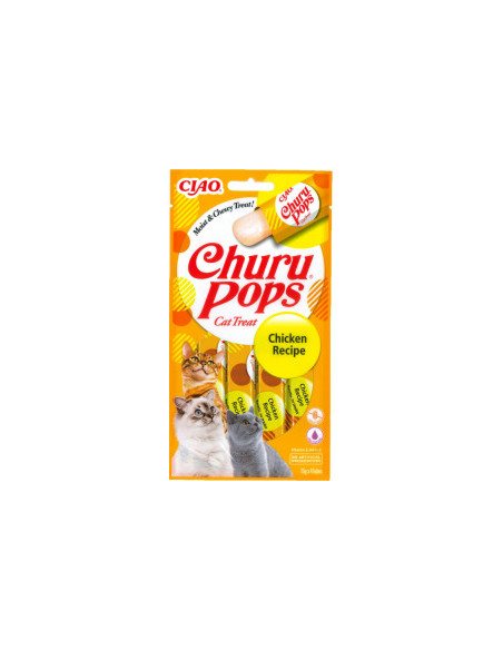 Лакомство за капризни котки Churu Cat Treats Pops Chicken Recipe близалка с пълнеж от пилешко месо 4×14гр.