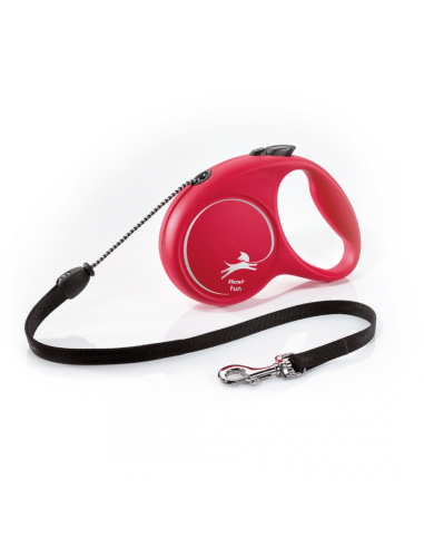 flexi FUN M 5 м въже, червен, за кучета до 20 кг
