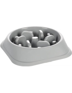 Пластмасова купа Flamingo GREY – за лакоми кучета, насърчава бавното хранене 500мл.