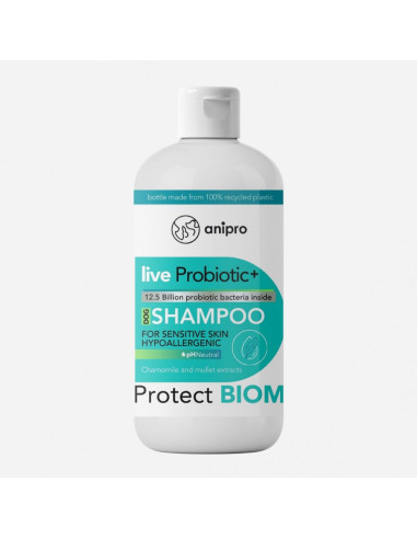 anipro Live Probiotic+ Protеct Biom - пробиотичен шампоан за кучета за защита на микробиома, 250 мл