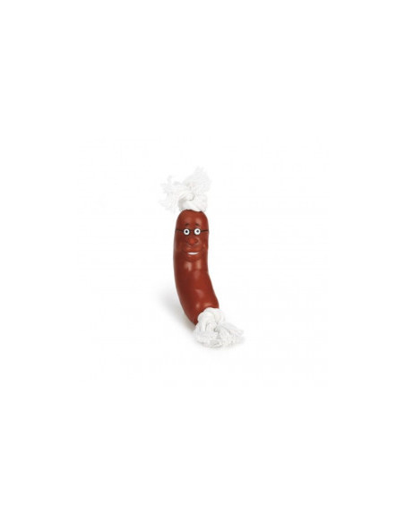 Кучешка играчка Beeztees Dog Toy Sausage наденичка с въже