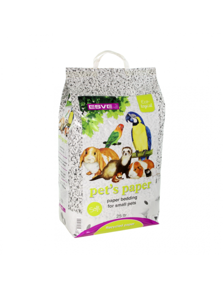 Esve Pets Paper постелка за дребни животни от рециклирана хартия, 9 кг/25 л