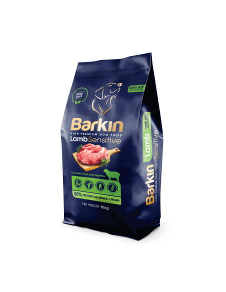 Barkin High Premium храна за кучета от мини породи с агне, 15 кг