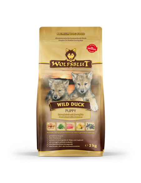 Wolfsblut Wild Duck Puppy суха храна за малки кученца с дива патица и картофи, 2 кг