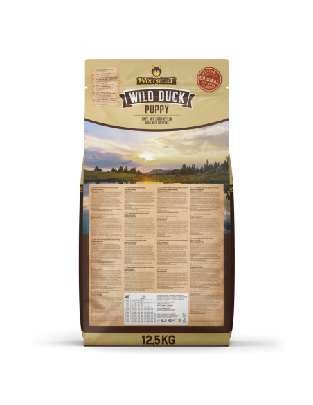 Wolfsblut Wild Duck Puppy суха храна за малки кученца с дива патица и картофи, 12.5 кг