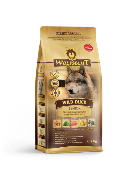Wolfsblut Wild Duck Senior суха храна за възрастни кучета с дива патица и картофи, 2 кг