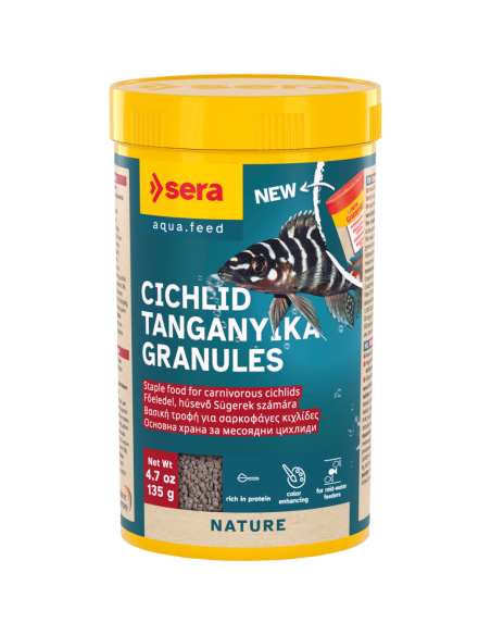 sera Cichlid Tanganyika Granules основна храна за цихлиди, 135 г