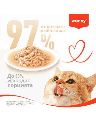 Wanpy Stew in gravy - пауч за котки, ароматно стю с пилешко месо в сос, 70 г / 10 бр. СТЕК