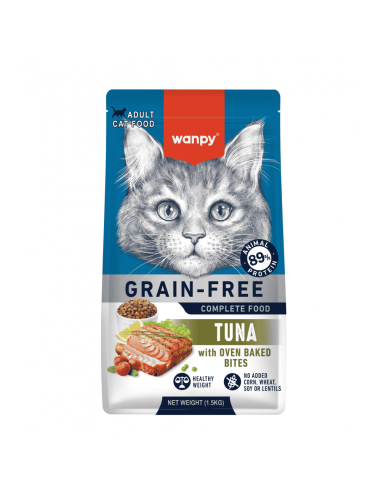 Wanpy Grain Free - суха храна за котки с риба тон, без зърно, 1.5 кг
