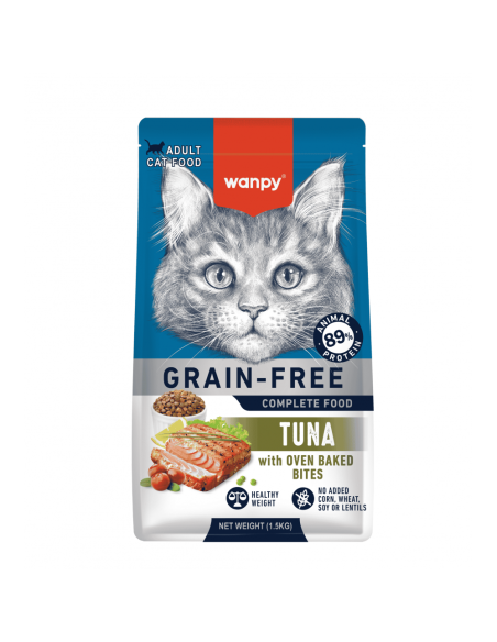 Wanpy Grain Free - суха храна за котки с риба тон, без зърно, 1.5 кг