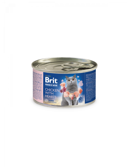 Brit Premium by Nature Chicken with Hearts – пастет за котки пиле и сърца. 200гр