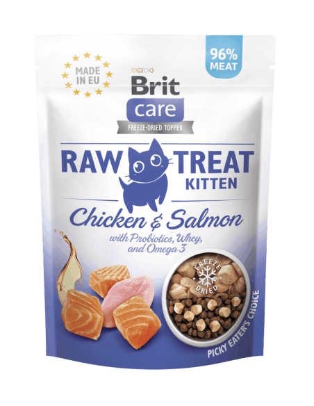 Монопротеиново лакомство за котки Brit RAW Treat CAt Kitten 40gr