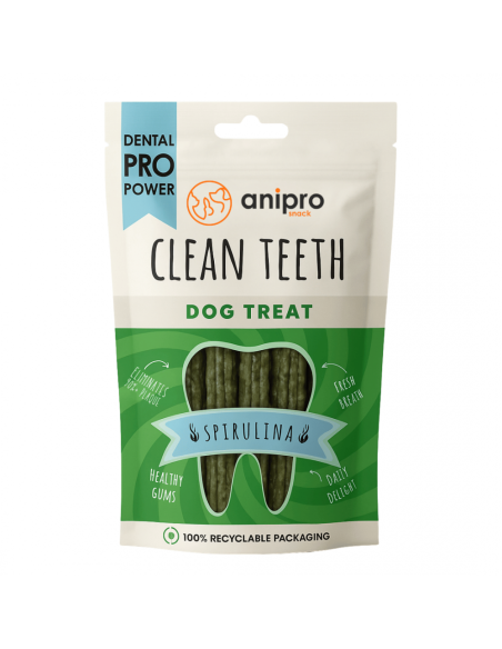 anipro Dental Pro Power пурички със спирулина, 84 г, зелен чай