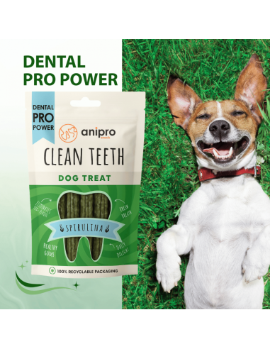 anipro Dental Pro Power пурички със спирулина, 84 г, зелен чай
