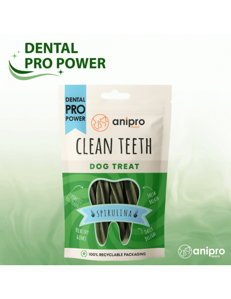 anipro Dental Pro Power фузили със спирулина, 84 г, зелен чай