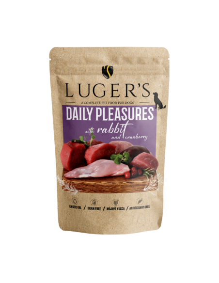 Lugers Dog Adult 500 г пауч - със заешко и червени боровинки / 10 бр. СТЕК