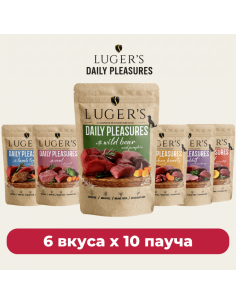 ПРОМО Lugers Dog Adult 500 г пауч - 6 вида по 1 стек с 30- нето ТО