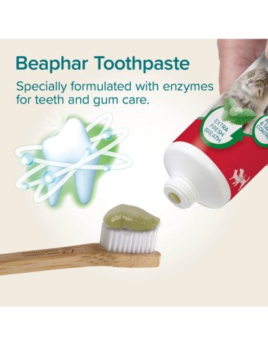 Beaphar паста за зъби за кучета и котки с вкус на черен дроб, мента и магданоз, 100 г