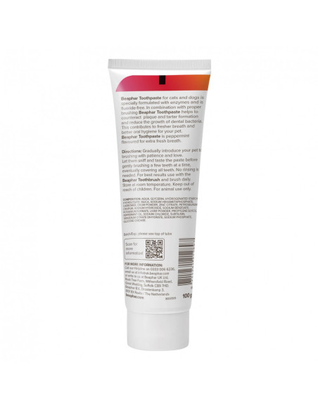 Beaphar паста за зъби за кучета и котки с вкус на черен дроб, мента и магданоз, 100 г