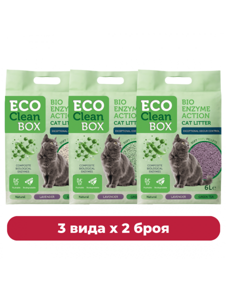 Eco Clean Box Тофу 6 л - 3 вида по 2 броя