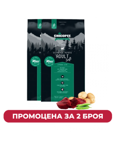 ПРОМО Chicopee Dog Holistic Soft MAXI храна за кучета с щраус и картофи, едра гранула 2 x 12 кг