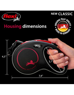 flexi Classic Black Fire M Tapе лента, до 25кг, черно/червено