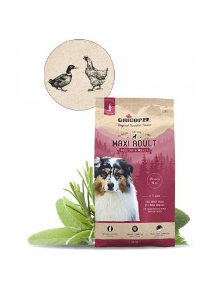 Chicopee Classic Nature Adult Maxi храна за кучета от едри породи над 18 месеца с птиче и сорго, 15кг