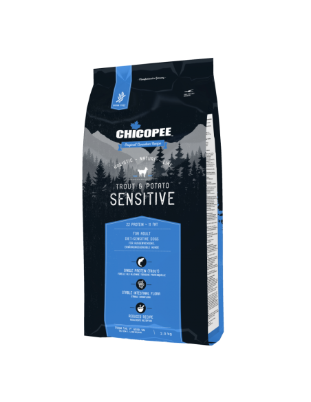 Chicopee Dog HNL Sensitive за кучета с чувствителен стомах, пъстърва и картофи, 2кг