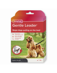 Beaphar Gentle Leader повод срещу дърпане за куче, черен, средни породи