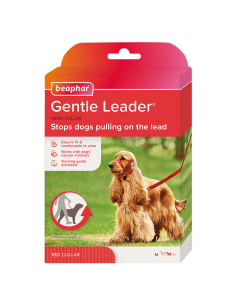 Beaphar Gentle Leader повод срещу дърпане за куче, червен, средни породи