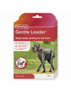 Beaphar Gentle Leader повод срещу дърпане за куче, червен, едри породи